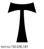 Cross monogram T Symbol Saint Anthony Apostle sign Religious cross icon black color vector illustration flat style simple image. Стоковая иллюстрация, агентство Ingram Publishing / Фотобанк Лори