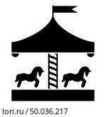 Carousel roundabout merry-go-round Vintage merry-go-round icon black color vector illustration flat style simple image. Стоковая иллюстрация, агентство Ingram Publishing / Фотобанк Лори