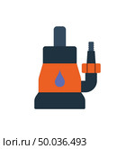 Submersible water pump icon. Flat color design. Vector illustration. Стоковая иллюстрация, агентство Ingram Publishing / Фотобанк Лори
