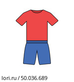 Flat design icon of Fitness uniform  in ui colors. Vector illustration. Стоковая иллюстрация, агентство Ingram Publishing / Фотобанк Лори