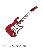 Electric guitar icon. Flat color design. Vector illustration. Стоковая иллюстрация, агентство Ingram Publishing / Фотобанк Лори
