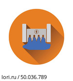 Hydro power station icon. Flat color design. Vector illustration. Стоковая иллюстрация, агентство Ingram Publishing / Фотобанк Лори