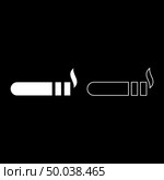 Cigar with smoke Luxury Havana cigar Smoking cigar concept icon set white color vector illustration flat style simple image. Стоковая иллюстрация, агентство Ingram Publishing / Фотобанк Лори