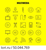 Multimedia Line Icon for Web, Print and Mobile UX/UI Kit. Such as: Microphone, Mike, Music, Audio, Fast, Forward, Move, Play, Pictogram Pack. - Vector. Стоковая иллюстрация, агентство Ingram Publishing / Фотобанк Лори