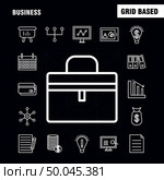 Business  Line Icons Set For Infographics, Mobile UX/UI Kit And Print Design. Include: Globe, Internet, Network, Vector, Passport, Euro, Book, Document, Collection Modern Infographic Logo and Pictogram. - Vector. Стоковая иллюстрация, агентство Ingram Publishing / Фотобанк Лори