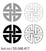 Knot shield symbol of protection Ancient symbol icon set black grey color vector illustration flat style simple image. Стоковая иллюстрация, агентство Ingram Publishing / Фотобанк Лори