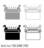 Hot whirlpool with woman and man Spa Bathtub with foam bubbles Bath Relax bathroom Bath spa icon set black grey color vector illustration flat style simple image. Стоковая иллюстрация, агентство Ingram Publishing / Фотобанк Лори