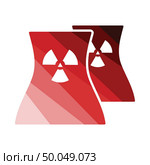 Nuclear station icon. Flat color design. Vector illustration. Стоковая иллюстрация, агентство Ingram Publishing / Фотобанк Лори