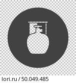 Camping gas container icon. Subtract stencil design on tranparency grid. Vector illustration. Стоковая иллюстрация, агентство Ingram Publishing / Фотобанк Лори
