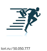 Accelerating businessman icon. Shadow reflection design. Vector illustration. Стоковая иллюстрация, агентство Ingram Publishing / Фотобанк Лори
