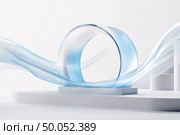 Abstract scene showing sensor coverage with blue and white waves. Стоковое AI-изображение, AI-художник Гайфуллина Дина / Фотобанк Лори