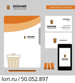 Dustbin Business Logo, File Cover Visiting Card and Mobile App Design. Vector Illustration. Стоковая иллюстрация, агентство Ingram Publishing / Фотобанк Лори