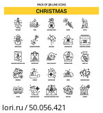 Christmas Line Icon Set - 25 Dashed Outline Style. Стоковая иллюстрация, агентство Ingram Publishing / Фотобанк Лори