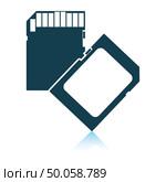 Memory card icon. Shadow reflection design. Vector illustration. Стоковое фото, агентство Ingram Publishing / Фотобанк Лори
