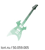Electric guitar icon. Flat color design. Vector illustration. Стоковая иллюстрация, агентство Ingram Publishing / Фотобанк Лори