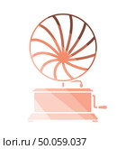 Gramophone icon. Flat color design. Vector illustration. Стоковое фото, агентство Ingram Publishing / Фотобанк Лори