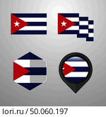 Cuba flag design set vector. Стоковая иллюстрация, агентство Ingram Publishing / Фотобанк Лори