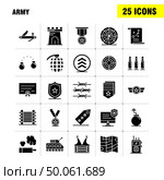Army Solid Glyph Icons Set For Infographics, Mobile UX/UI Kit And Print Design. Include: Monitor, Badge, Enforcement, Law, Army, Barbed Wire, French, Icon Set - Vector. Стоковая иллюстрация, агентство Ingram Publishing / Фотобанк Лори