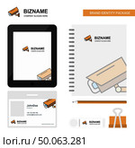 CCTV camera Business Logo, Tab App, Diary PVC Employee Card and USB Brand Stationary Package Design Vector Template. Стоковая иллюстрация, агентство Ingram Publishing / Фотобанк Лори