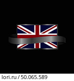 United Kingdom flag Ribbon banner design. Стоковая иллюстрация, агентство Ingram Publishing / Фотобанк Лори
