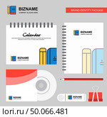 Book and pencil Logo, Calendar Template, CD Cover, Diary and USB Brand Stationary Package Design Vector Template. Стоковая иллюстрация, агентство Ingram Publishing / Фотобанк Лори