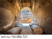 ROME, ITALY - June 18, 2016: View of the Colosseum inside, Rome, Italy. Редакционное фото, агентство Ingram Publishing / Фотобанк Лори