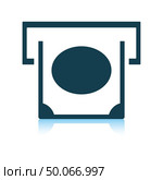 Banknote sliding from atm slot icon. Shadow reflection design. Vector illustration. Стоковая иллюстрация, агентство Ingram Publishing / Фотобанк Лори