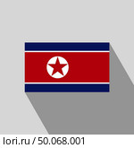 Korea North flag Long Shadow design vector. Стоковая иллюстрация, агентство Ingram Publishing / Фотобанк Лори
