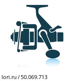 Icon of Fishing reel . Shadow reflection design. Vector illustration. Стоковая иллюстрация, агентство Ingram Publishing / Фотобанк Лори