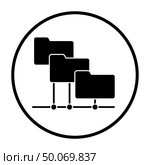 Folder Network Icon. Thin Circle Stencil Design. Vector Illustration. Стоковая иллюстрация, агентство Ingram Publishing / Фотобанк Лори