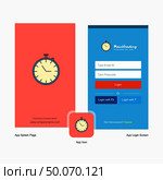 Company Stop watch Splash Screen and Login Page design with Logo template. Mobile Online Business Template. Стоковая иллюстрация, агентство Ingram Publishing / Фотобанк Лори