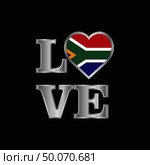 Love typography South Africa flag design vector beautiful lettering. Стоковая иллюстрация, агентство Ingram Publishing / Фотобанк Лори