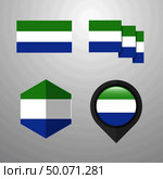 Sierra Leone flag design set vector. Стоковая иллюстрация, агентство Ingram Publishing / Фотобанк Лори