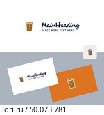 Dustbin vector logotype with business card template. Elegant corporate identity. - Vector. Стоковая иллюстрация, агентство Ingram Publishing / Фотобанк Лори