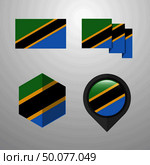 Tanzania flag design set vector. Стоковая иллюстрация, агентство Ingram Publishing / Фотобанк Лори