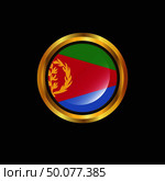Eritrea flag Golden button. Стоковая иллюстрация, агентство Ingram Publishing / Фотобанк Лори