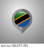 Map Navigation pointer with Tanzania flag design vector. Стоковая иллюстрация, агентство Ingram Publishing / Фотобанк Лори