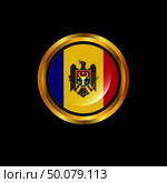 Moldova flag Golden button. Стоковая иллюстрация, агентство Ingram Publishing / Фотобанк Лори