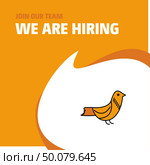 Join Our Team. Busienss Company Sparrow We Are Hiring Poster Callout Design. Vector background. Стоковая иллюстрация, агентство Ingram Publishing / Фотобанк Лори