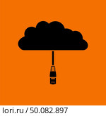 Network Cloud  Icon. Black on Orange background. Vector illustration. Стоковая иллюстрация, агентство Ingram Publishing / Фотобанк Лори