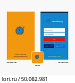 Company Stopwatch  Splash Screen and Login Page design with Logo template. Mobile Online Business Template. Стоковая иллюстрация, агентство Ingram Publishing / Фотобанк Лори