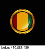 Guinea flag Golden button. Стоковая иллюстрация, агентство Ingram Publishing / Фотобанк Лори