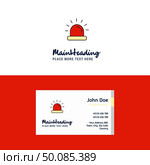 Flat Siren Logo and Visiting Card Template. Busienss Concept Logo Design. Стоковая иллюстрация, агентство Ingram Publishing / Фотобанк Лори