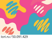 Abstract Bright Blob Pattern with Playful Brush Marks. Стоковая иллюстрация, иллюстратор Максим Гребешков / Фотобанк Лори
