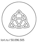 Trikvetr knot with circle Power of three viking symbol tribal for tattoo Trinity knot icon in circle round outline black color vector illustration flat style simple image. Стоковая иллюстрация, агентство Ingram Publishing / Фотобанк Лори