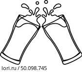 Удар бокалов на дружеской вечеринке. Стоковое AI-изображение, AI-художник Ольга Березина / Фотобанк Лори