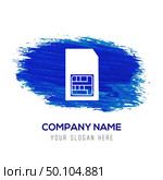 Sim card icon - Blue watercolor background. Стоковая иллюстрация, агентство Ingram Publishing / Фотобанк Лори