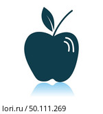 Apple Icon On Gray Background. Shadow Reflection Design. Vector Illustration. Стоковая иллюстрация, агентство Ingram Publishing / Фотобанк Лори