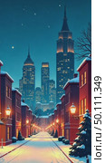 AI-generated The city is in winter, it is snowing, people are standing on the street, Christmas trees in the snow, New Year snowfall. Стоковое AI-видео, аниматор Spirit River / Фотобанк Лори