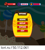 game ui menu application mobile app vector art. game ui menu application mobile app. Стоковая иллюстрация, агентство Ingram Publishing / Фотобанк Лори